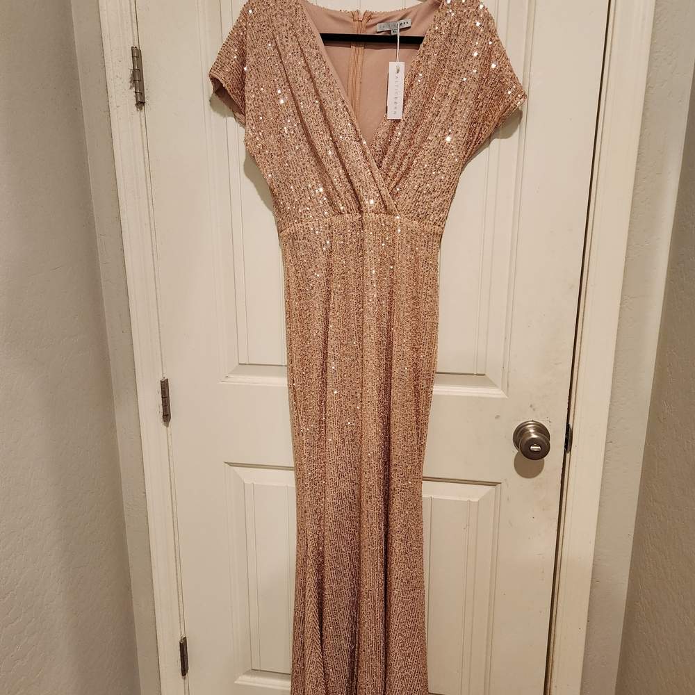 Baltic Born Rose Gold Sequin Maxi Dress